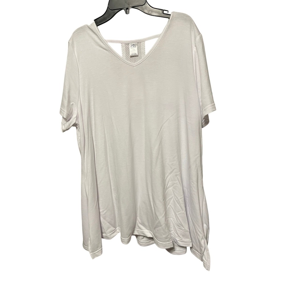 Avenue White Short Sleeve Active Top Women's Size Medium